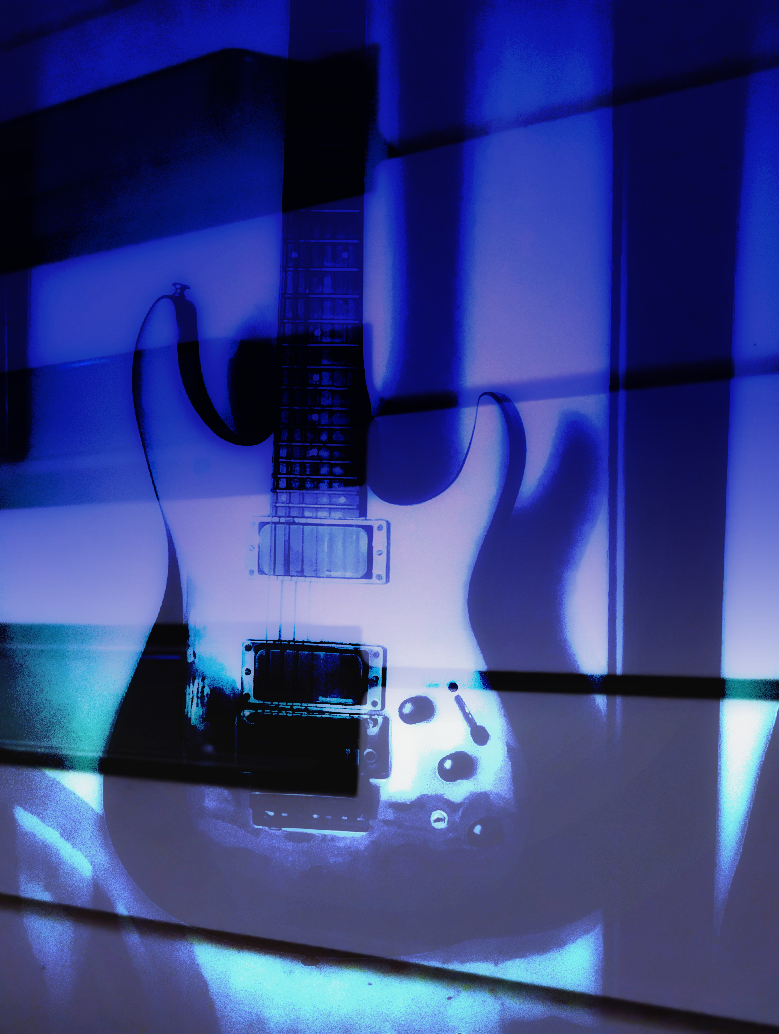 Guitar and transparent piano overlay